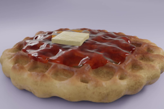 make an animated 3d model in blender of any food
