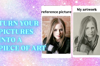 sketch a custom pencil portrait of you