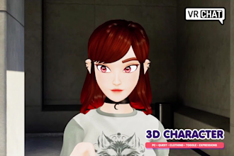 create custom 3d model vr chat avatar, vr character or 3d vtuber