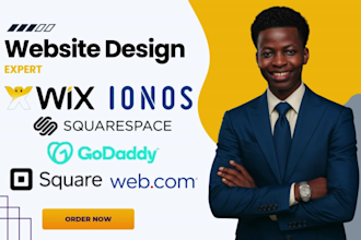 wix squarespace godaddy ionos web com square website design