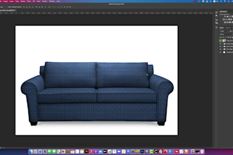 do a custom PSD sofa mockup for apply your fabrics