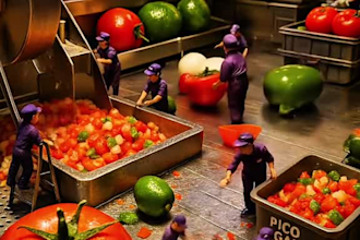 do ai food miniature tiny worker 3d miniature video ai miniature for your brand