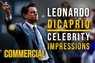record a perfect impression of US male actor leonardo dicaprio