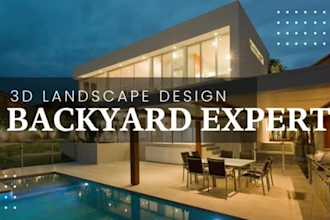 design site plan garden 3d environment backyard landscape architect model render