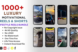 create 600 luxury motivational shorts, and instagram reels
