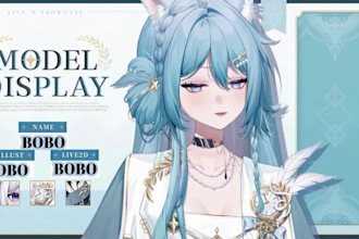 draw and rig 2d vtuber model, vtuber design, live2d rigging, anime, vtube studio