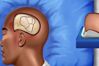 do 3d medical animation craniectomy brain surgery neurosurgery explainer video