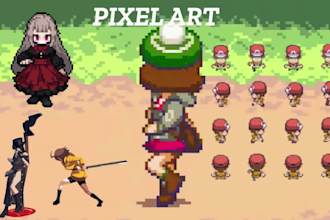 do pixel art illustration 8bit 32bit pixel animation pixel background pokemon