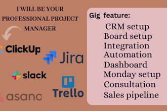 setup email campaign on clickup, slack, trello, jira, asana, do board setup
