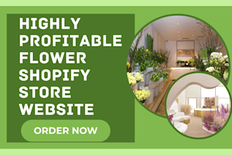 design flower florist bouquet plant decoration floral gift shopify store website