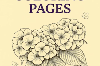 create detailed floral coloring pages in black and white