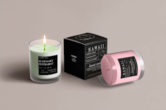 do luxury minimalist candle, soap label and box design