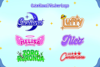 make cute colorfull anime logo for vtuber streamer twitch