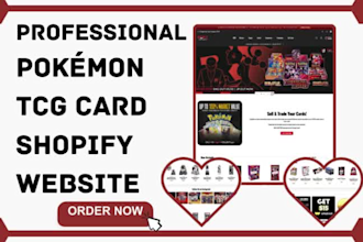 design professional pokemon store, card website, tcg shopify, pokemon ecommerce