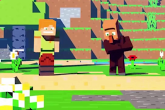 do a 3d minecraft animation  with smooth motion and vivid details