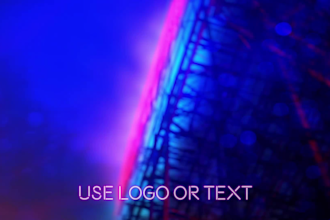 do animated stylish neon video intro with your logo or text