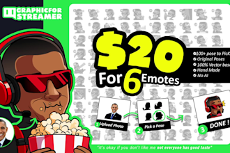 create cute chibi emotes for kick, twitch, facebook, youtube, discord stickers