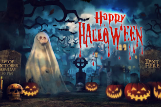 customize special funny reindeer halloween greetings video