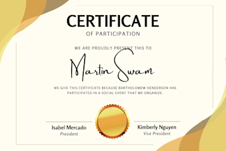 create professional certificate design, award or diploma
