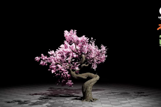 create custom tree 3d model with wind effect
