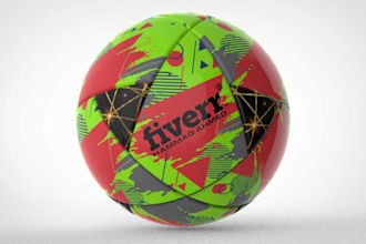 custom soccer ball 3d rendering designer