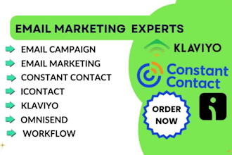 do email marketing, campaigns, in constant contact, klaviyo, omnisend, hubspot