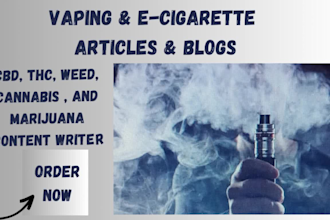 write cbd, cannabis, marijuana, thc, weed, moon rock, oil and vaping article