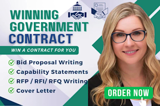 write your government contract, bid proposal, rfq, rfp and capability statement