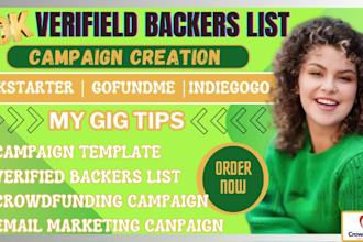 generate crowdfunding campaign backers list for kickstarter, indiegogo, gofundme