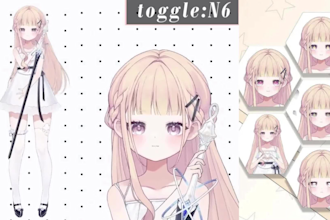 draw and rig live2d vtuber model, 2d vtuber model, live 2d vtuber art commission