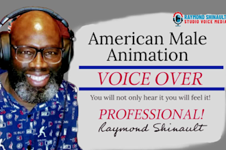 record a professional male animation character voice over