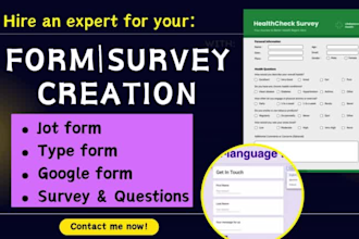 create responsive google form, survey questionnaire, jot online form, typeform