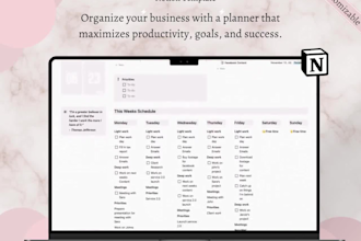 design notion templates, canva planners, and excel dashboards for businesses
