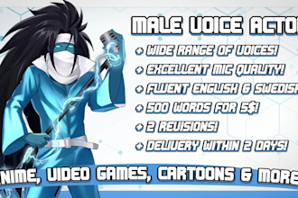 record a high quality male voice over for your project