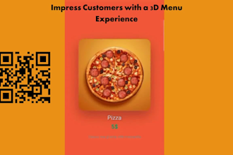 create an interactive 3d digital restaurant menu with qr code access