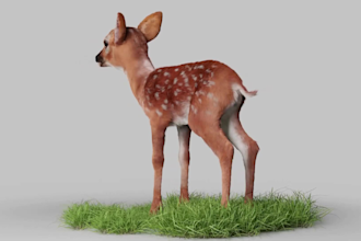 design a photorealistic cgi 3d animal model, 3d animal animation for film