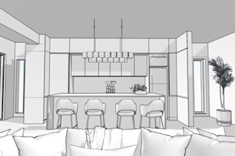 interior design with 3d rendering