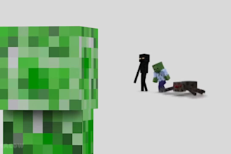 do high quality 3d minecraft animation with your skin or character