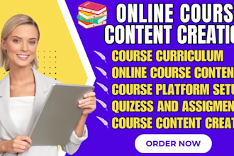 create online course content course curriculum lesson plan online course content