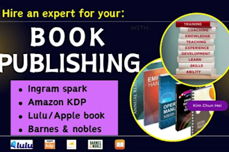do book publishing, amazon paperback, lulu book upload, ingramspark audiobook