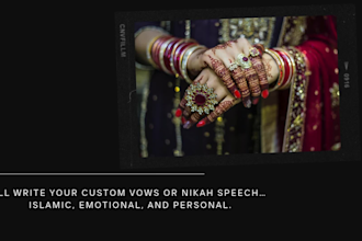 write your perfect islamic wedding vows or nikah speech with emotion and heart