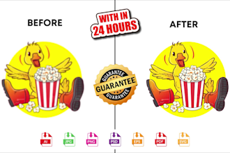 do redraw, vector tracing, old logo in HD very super fast