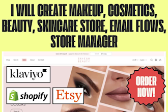 create makeup cosmetics beauty skincare shopify etsy store klaviyo flows manager