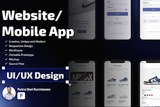 design mobile app or website ux ui in figma