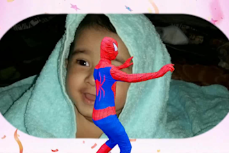 create a birthday wish video with spiderman
