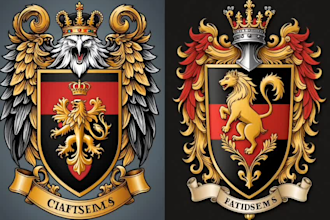 design luxury heraldic, coat of arms logo