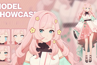 do live2d vtuber model, 2d vtuber model, live2d vtuber rigg 2d vtuber commission