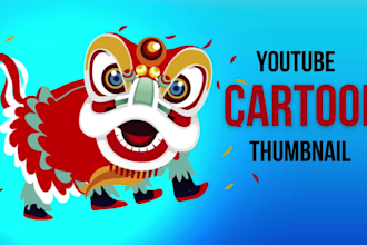 design youtube thumbnail and cartoon thumbnail  in photoshop