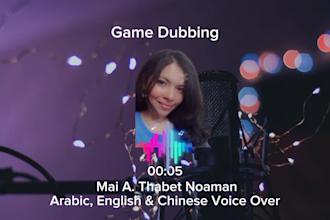 record a professional voice over in arabic, english, chinese in 24 hr