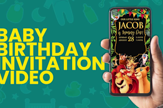 do a customise child birthday invitation video editing